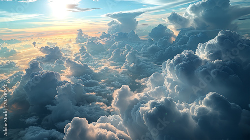 aerial view of clouds over the sea