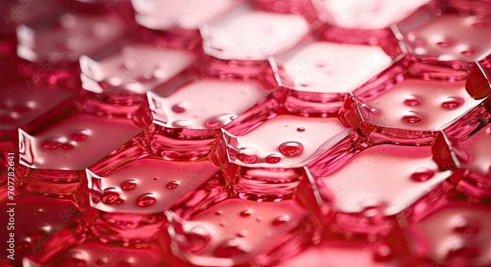 Abstract pink pattern with honeycomb geometric shapes and light reflections, suitable for backgrounds or textures. Abstract pink pattern with honeycomb geometric shapes and light reflections, suitable for backgrounds or textures.