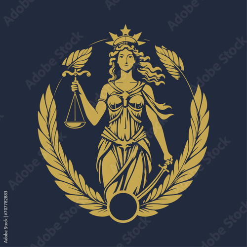 goddess of justice logo template