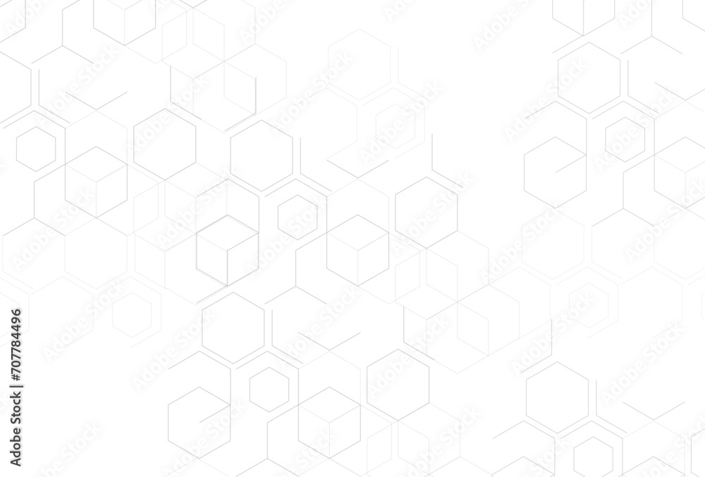 abstract hexagon connected lines,molecular structures - obrazy, fototapety, plakaty 