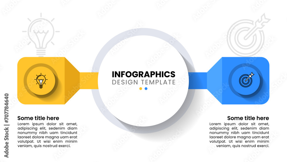 Infographic template. 2 options with icons and text - obrazy, fototapety, plakaty 