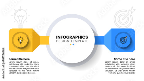 Infographic template. 2 options with icons and text