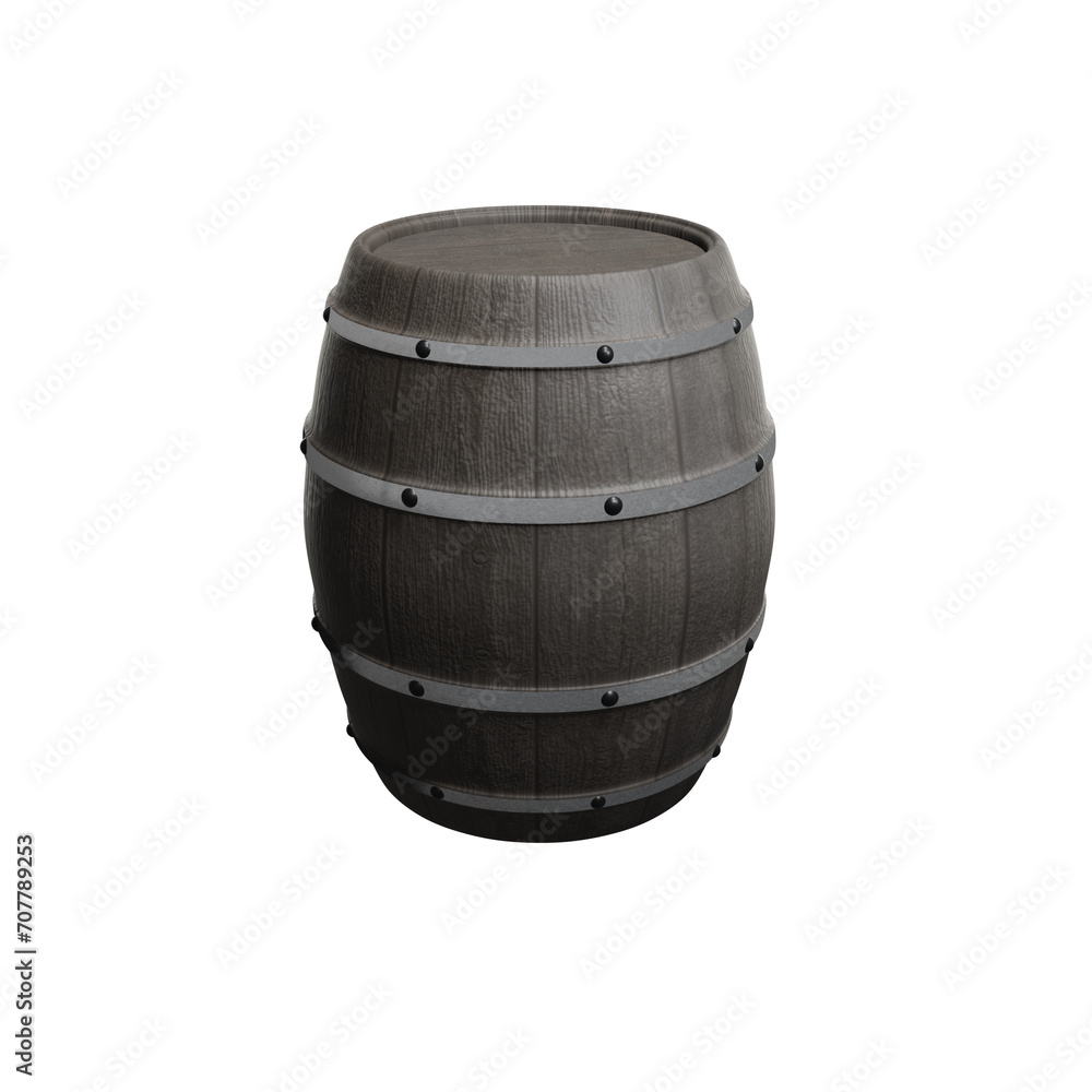 Fototapeta premium 3D rendering of wooden barrel