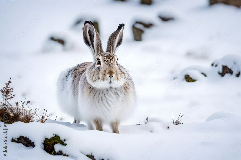 rabbit in snow rabbit in snow