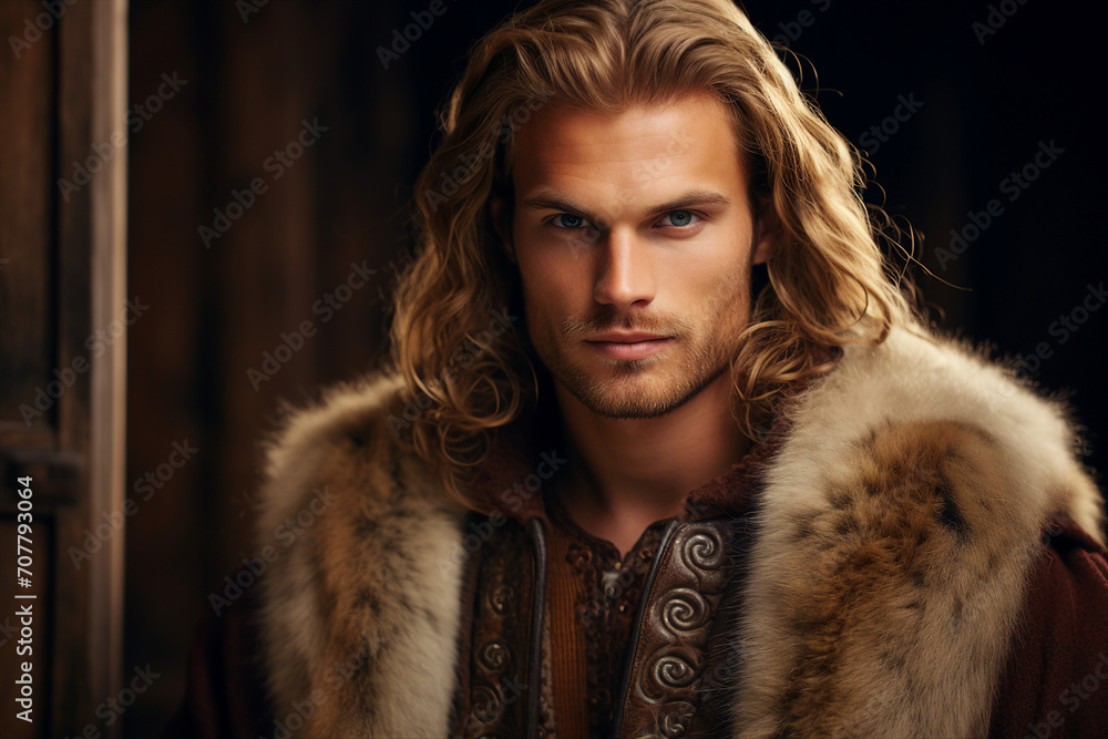 A handsome man in traditional clothes symbolizing country and cultural heritage generative Ai A handsome man in traditional clothes symbolizing country and cultural heritage generative Ai