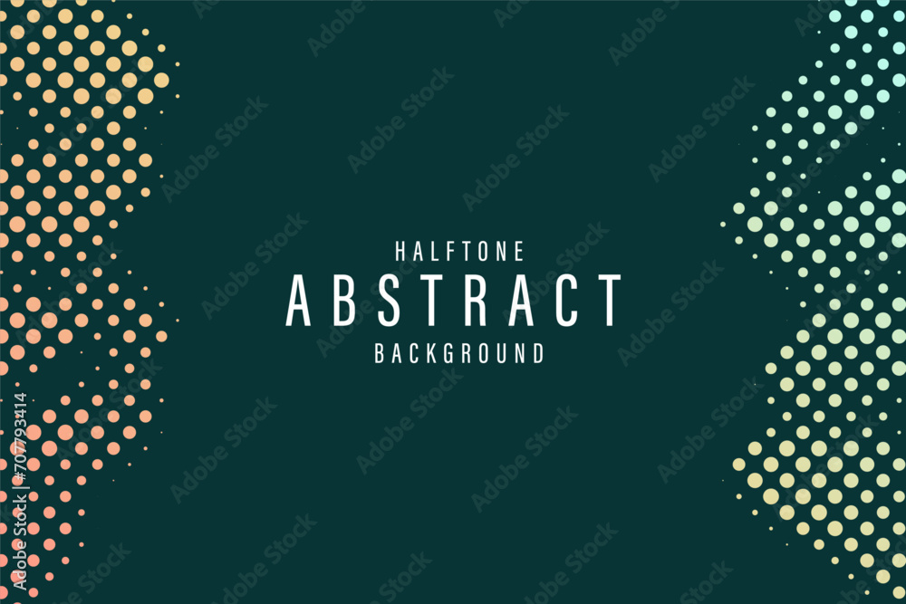 The abstract halftone background consists of different dots.