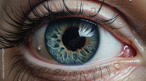 Close-Up of Human Eye with Intricate Iris Details