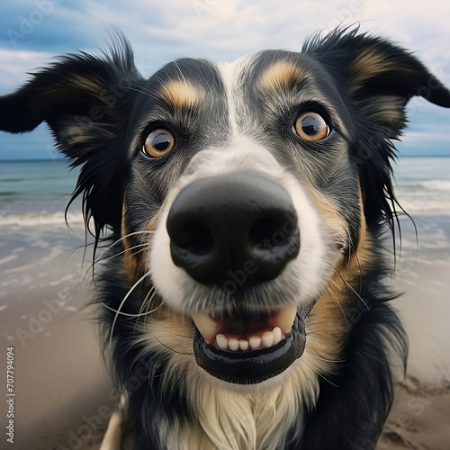 dog on the beach, Generative AI