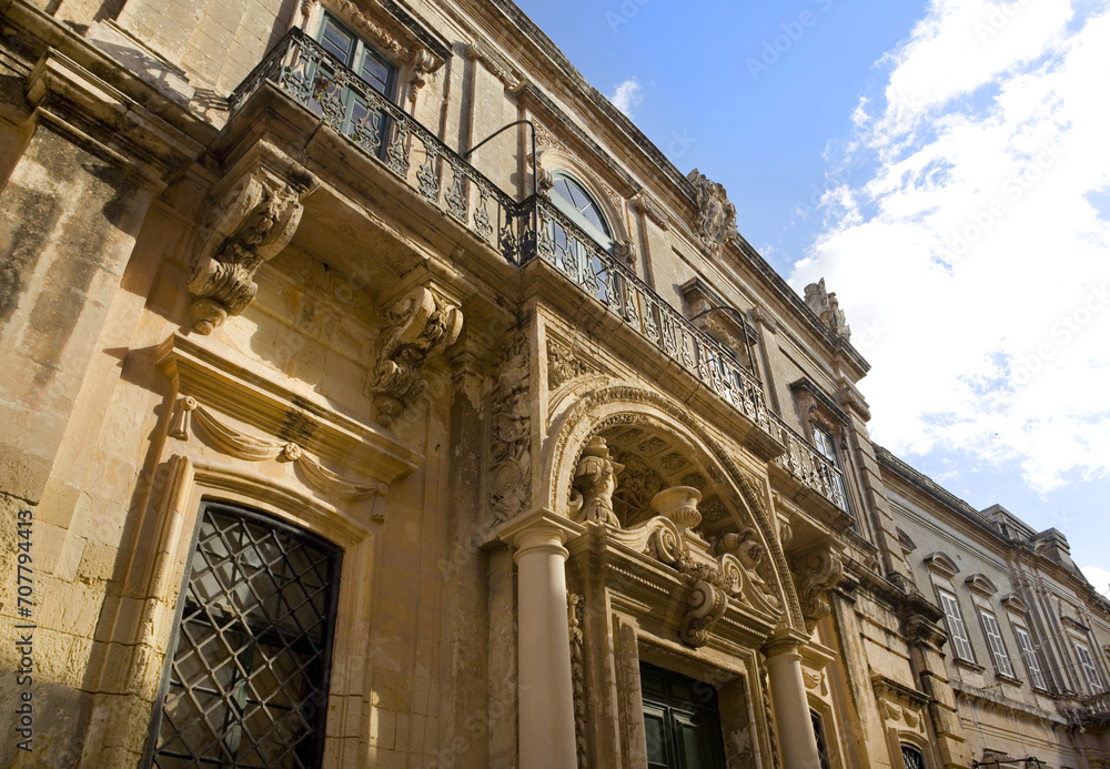 Testaferrata Palace at Villegaignon Street in Mdina, Malta