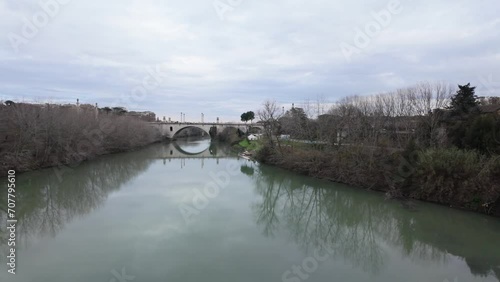 Rome, view of Tiber river from ponte Milvio - Italy photo