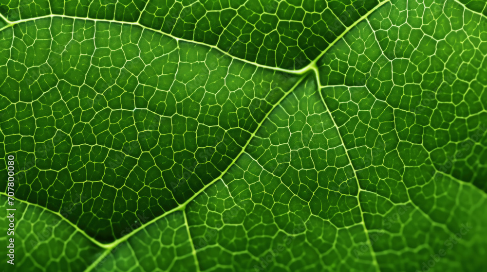 Fresh green leaf texture macro close-up. Generative AI Fresh green leaf texture macro close-up. Generative AI