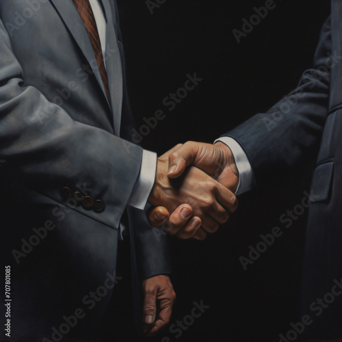 business man handshaking partner making partnership collaboration agreement at office meeting, hr manager and new worker shake hands recruiting at job interview.
