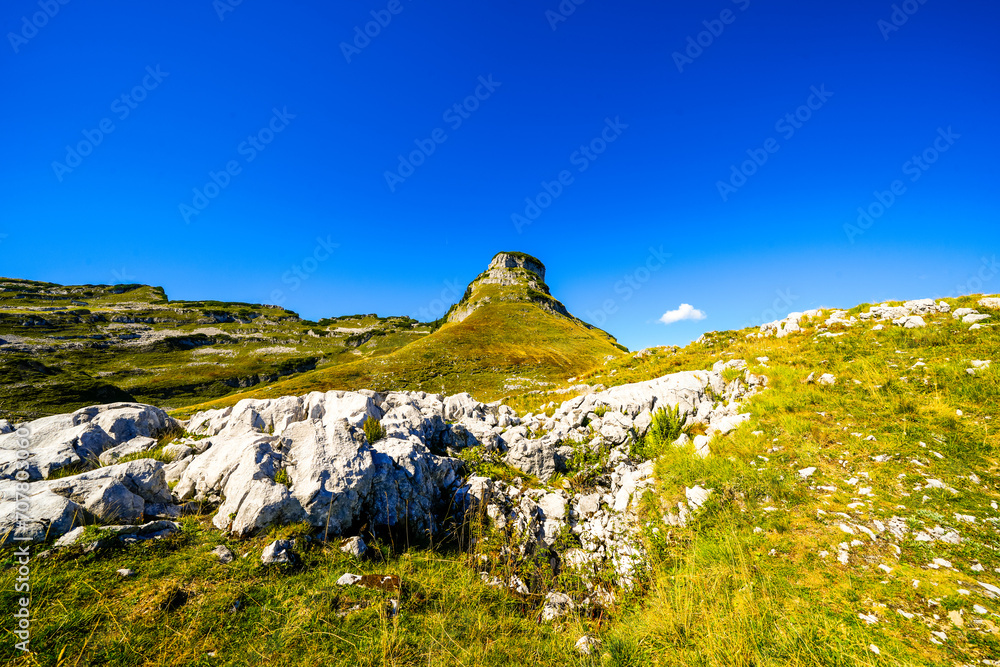 View of the surrounding landscape at the Loseralm near Altaussee in the Salzkammergut in Austria. Nature with panoramic views of the mountains on the Loser Alm in Styria.
View of the surrounding landscape at the Loseralm near Altaussee in the Salzkammergut in Austria. Nature with panoramic views of the mountains on the Loser Alm in Styria.