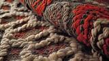 Beautiful carpet with a pattern. Handicraft cotton handmade traditional floor rug