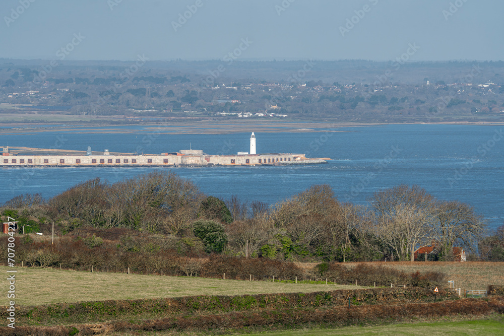 Hurst Castle Lighthouse and Sea