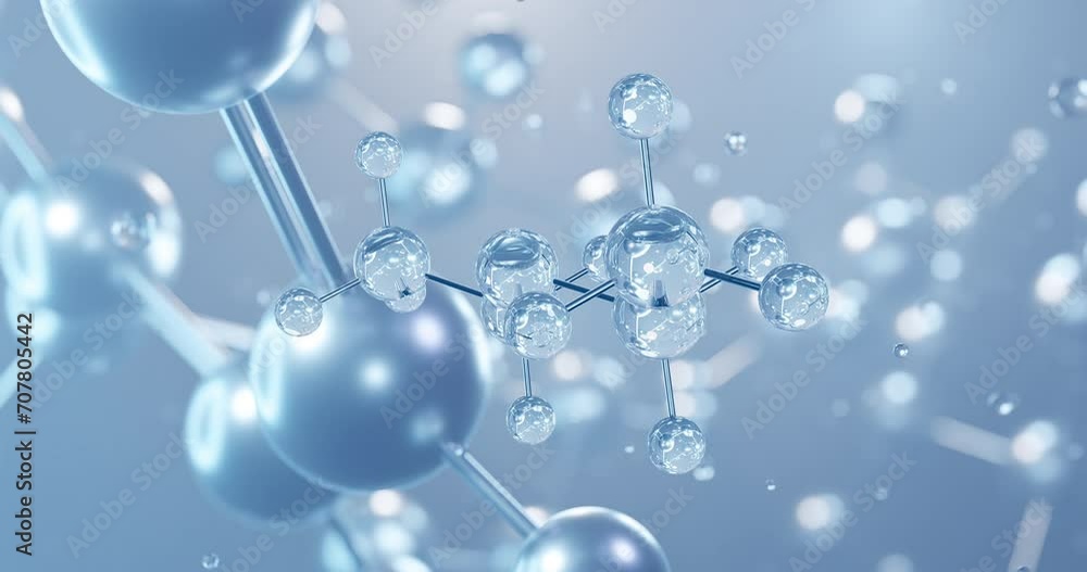 Diethyl ether, rotating 3D model of simply ether, seamless looped video, molecular structure with selective focus Diethyl ether, rotating 3D model of simply ether, seamless looped video, molecular structure with selective focus