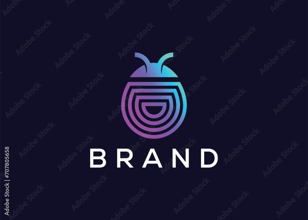 Tech Bug icon vector logo design template