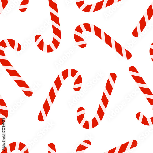 Seamless pattern with christmas candy cane  endless background