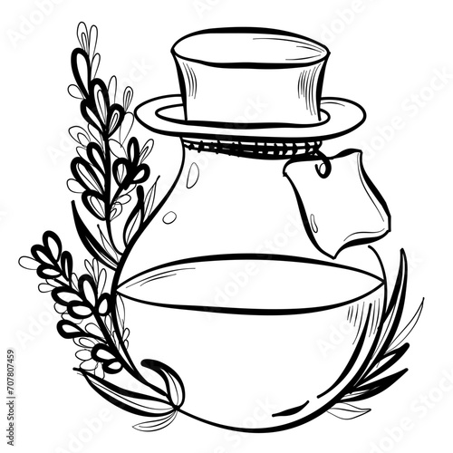 Wallpaper Mural bottle with lavender essential oil vector illustration Torontodigital.ca