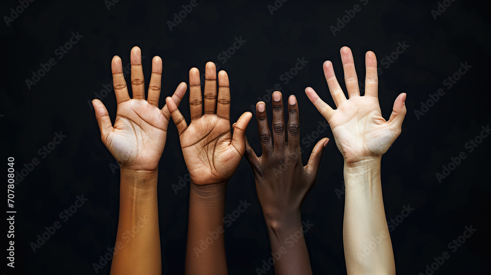 hand of different people with different skin colour hand of different people with different skin colour