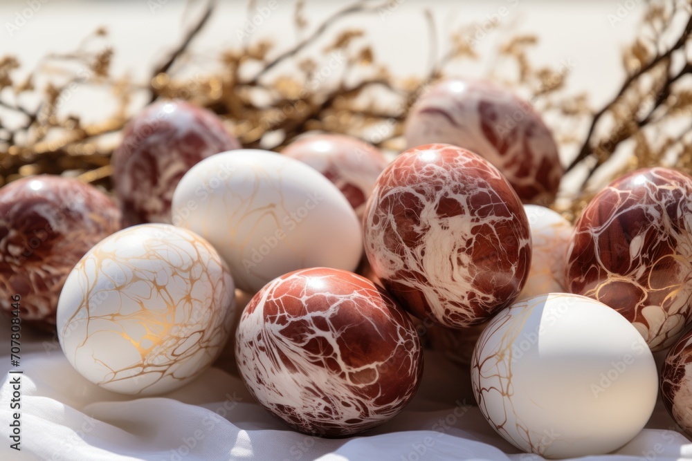 Multicolored Easter eggs as a symbol of the Easter holiday, painted with multicolored paints. Close-up. Multicolored Easter eggs as a symbol of the Easter holiday, painted with multicolored paints. Close-up.