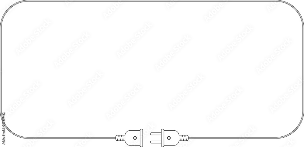rectangular electric Plug and Socket frame with copy space for text or design rectangular electric Plug and Socket frame with copy space for text or design