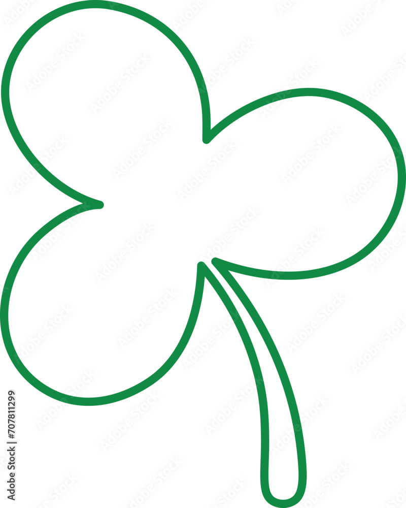 Cute Leaf Clover St Patrick Day Outline Cute Leaf Clover St Patrick Day Outline