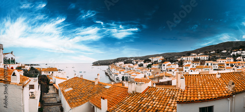 Cadaques, Province Of Girona, Catalonia Spain Panoramic View photo