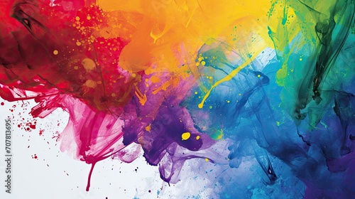 Abstract watercolor background with multicolored splashes of paint