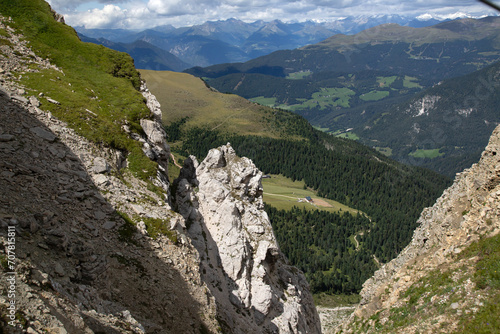 Dolomites natural landcape in Seceda in North Italy