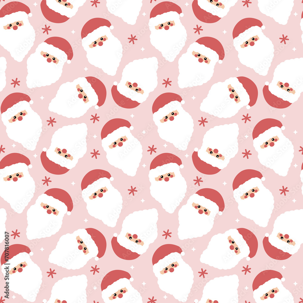 Santa Faces seamless pattern repeat pattern 