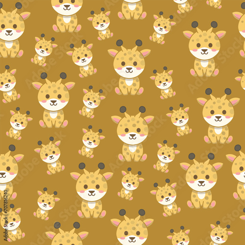 Cute giraffe seamless pattern