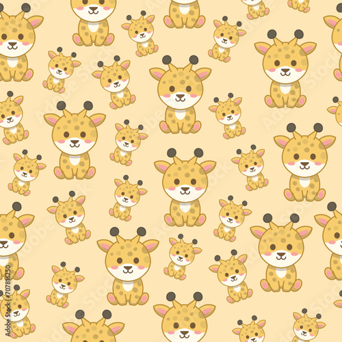 Cute giraffe seamless pattern