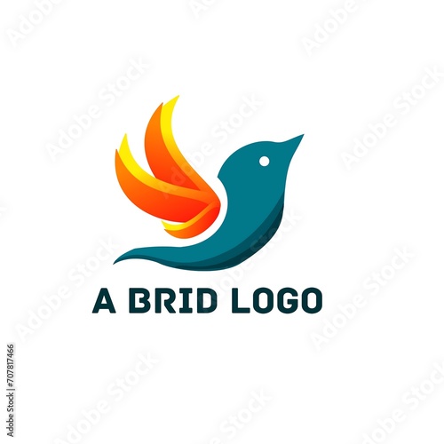 Creative design bird logo with unique concept Premium Vector