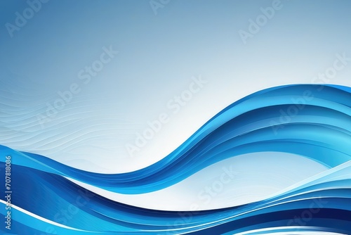 Abstract blue wave background. Stylized water flow banner