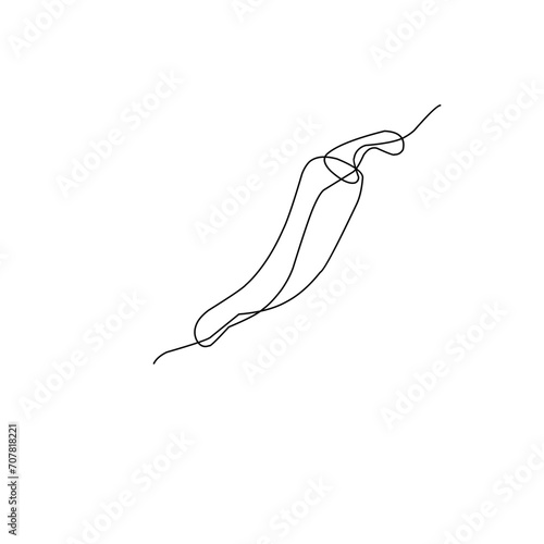 One Line Drawing Chilli