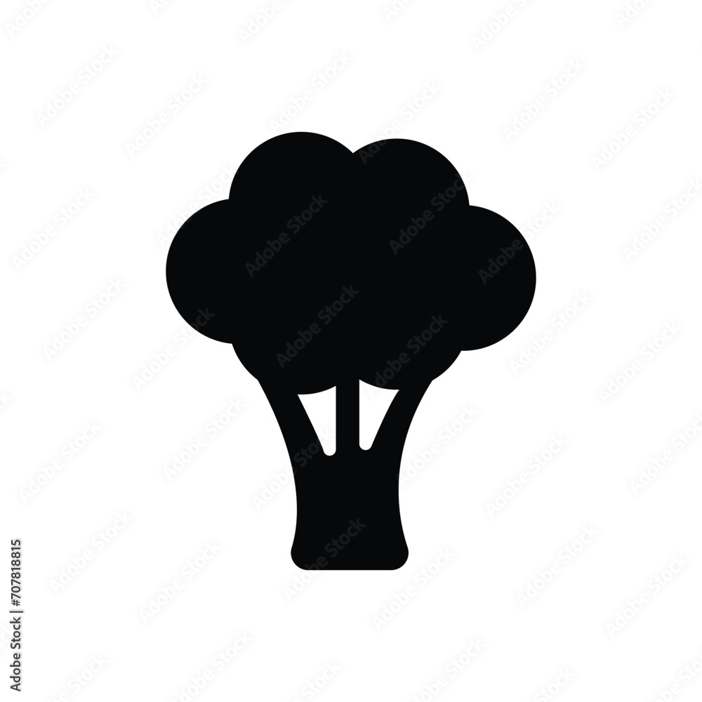 Broccoli icon. Simple solid style. Vegetable, plant, healthy, natural, organic, diet, fresh, food concept. Black silhouette, glyph symbol. Vector illustration isolated on white background. Broccoli icon. Simple solid style. Vegetable, plant, healthy, natural, organic, diet, fresh, food concept. Black silhouette, glyph symbol. Vector illustration isolated on white background.