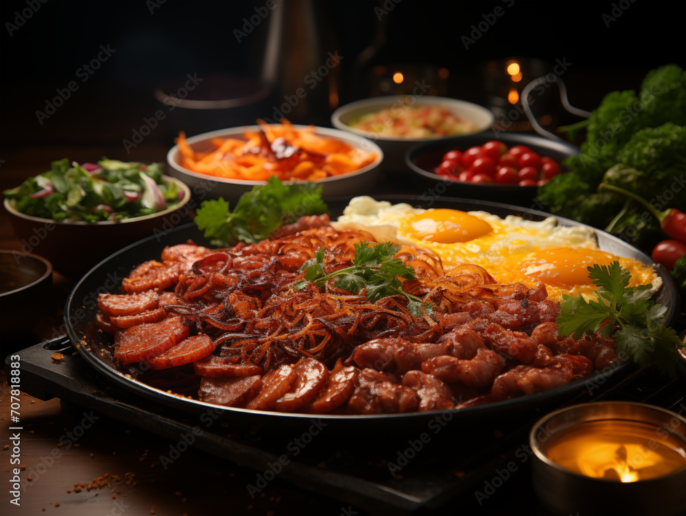 grilled meat with vegetables grilled meat with vegetables