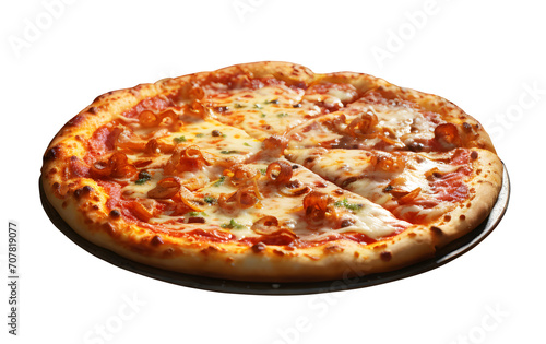 Delicious pepperoni pizza and tomato basil cooking ingredients, PNG file, isolated background.