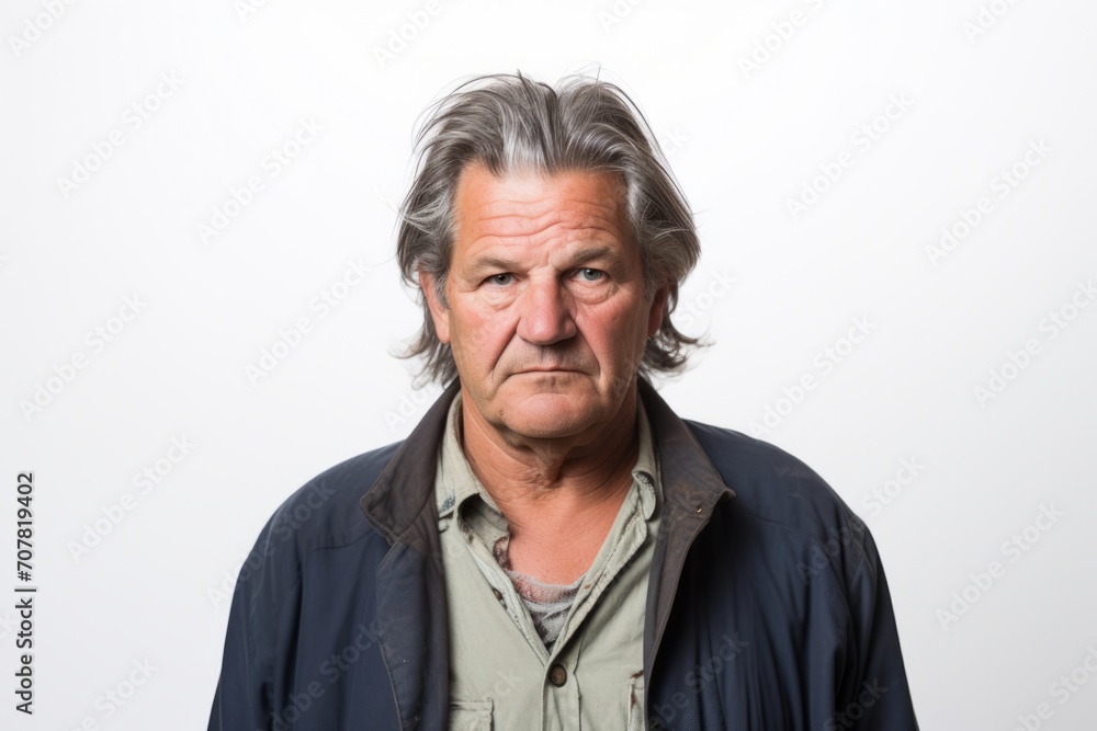 Portrait of a senior man with grey hair. Studio shot. Portrait of a senior man with grey hair. Studio shot.