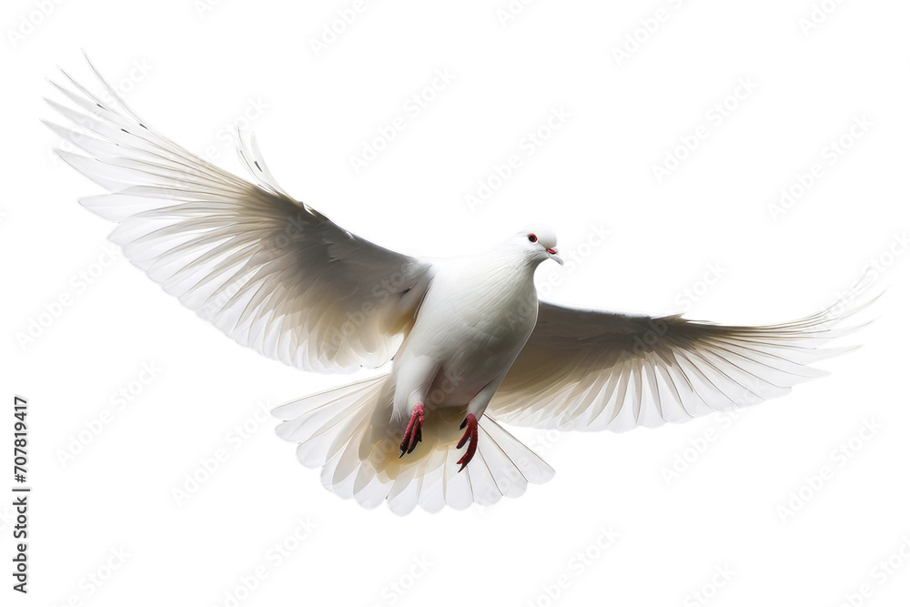 a high quality stock photograph of a single flying spread winged white pigeon isolated on a transparant or white background a high quality stock photograph of a single flying spread winged white pigeon isolated on a transparant or white background