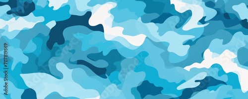 Aquamarine camouflage pattern design poster background 