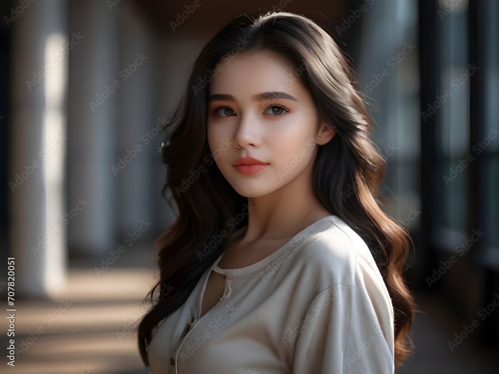 Captivating portrait of a woman exuding elegance and confidence. AI generated art Captivating portrait of a woman exuding elegance and confidence. AI generated art