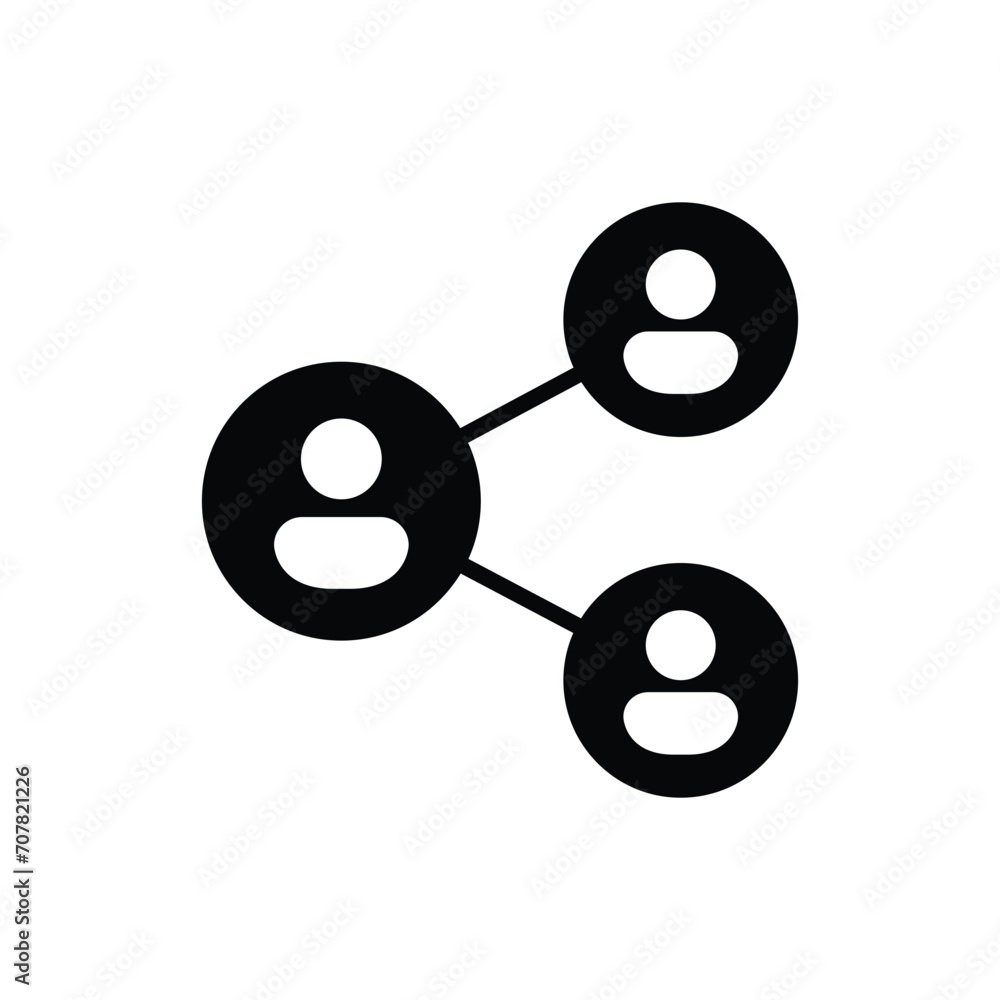 People network icon. Simple solid style. Social network, connect, circle, share, link, community, team, group, business concept. Black silhouette, glyph symbol. Vector illustration isolated. People network icon. Simple solid style. Social network, connect, circle, share, link, community, team, group, business concept. Black silhouette, glyph symbol. Vector illustration isolated.