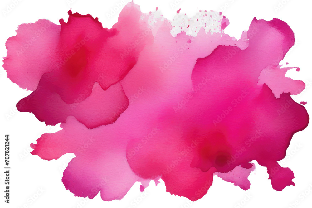 Blot of pink watercolor isolated on transparent or white background