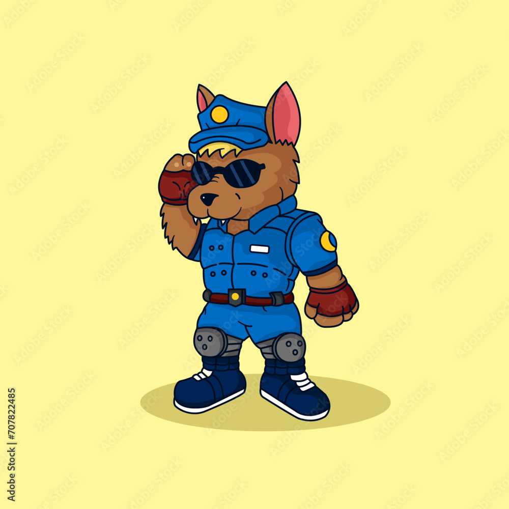 Cute Dog police vector illustration for fabric, textile and print Cute Dog police vector illustration for fabric, textile and print