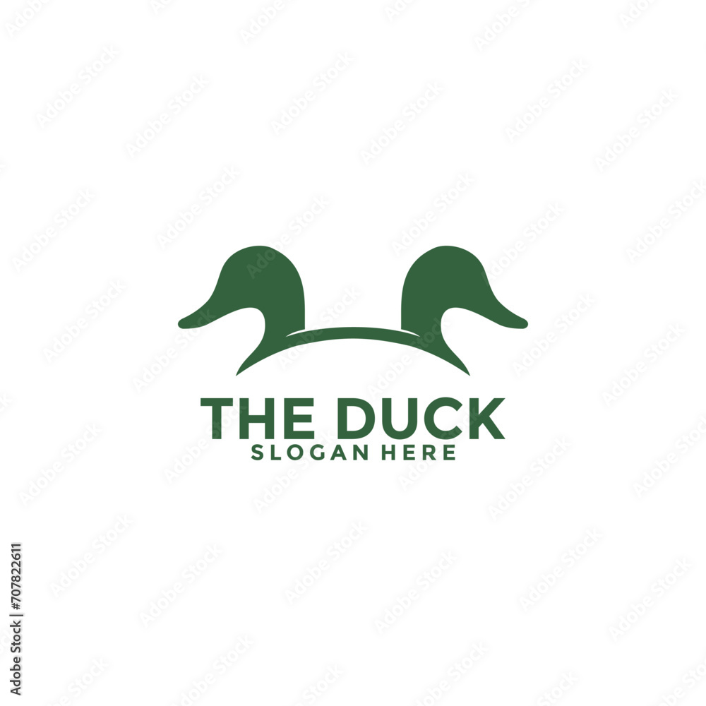 Fototapeta premium Duck Vector , Mallard logo hunting. Duck farm Logo Vector illustration Template