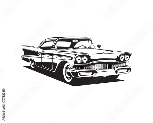 Retro car, Classic car, Vector Illustration