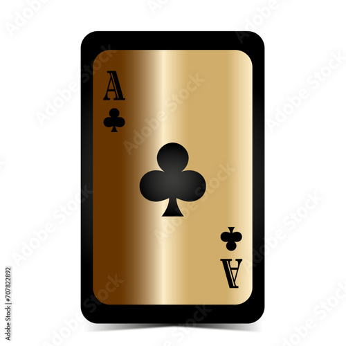  ace card club with gold ornament, poker casino