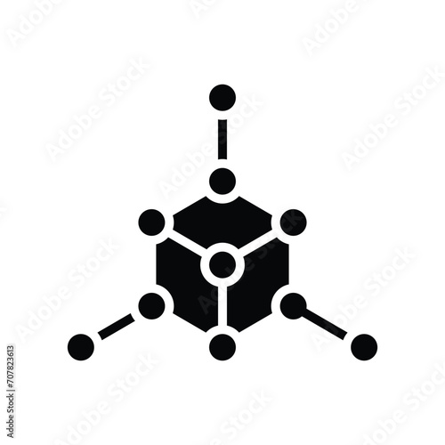 Framework icon. Simple solid style. Cloud, native, react, atom, computer technology concept. Black silhouette, glyph symbol. Vector illustration isolated.